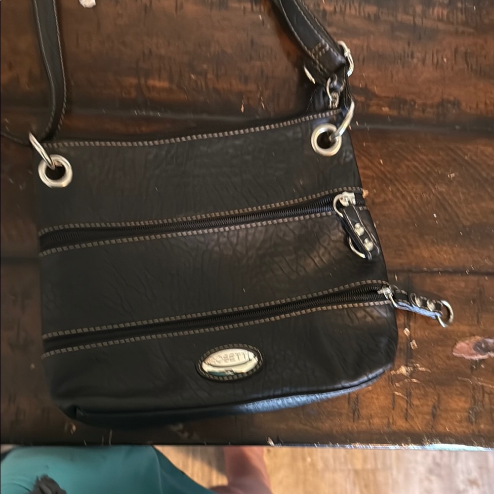 Rosetti Black Crossbody Bag with Layered Design